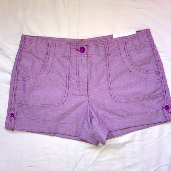LOFT Pants - NWT Ann Taylor Loft womens purple cuffed shorts 6